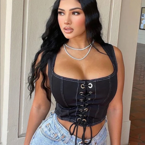 Fashion Nova Black Corset Tank Top - Picture 11 of 11